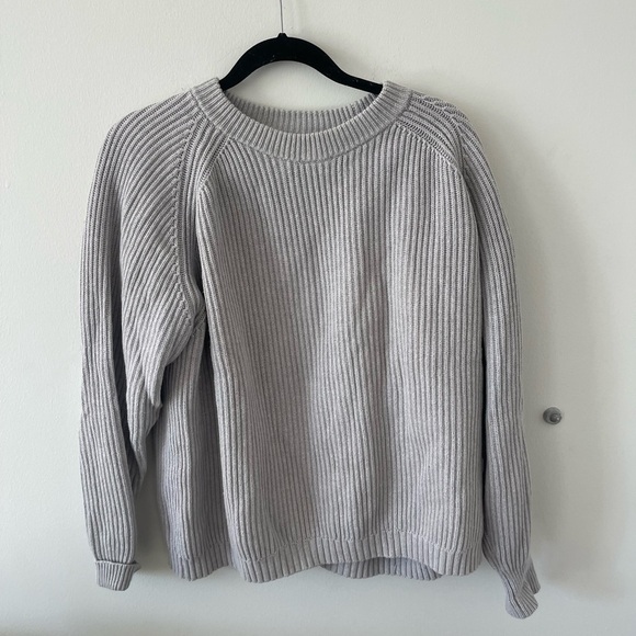 6397 Light Grey Blue Knit Sweater - Picture 1 of 5